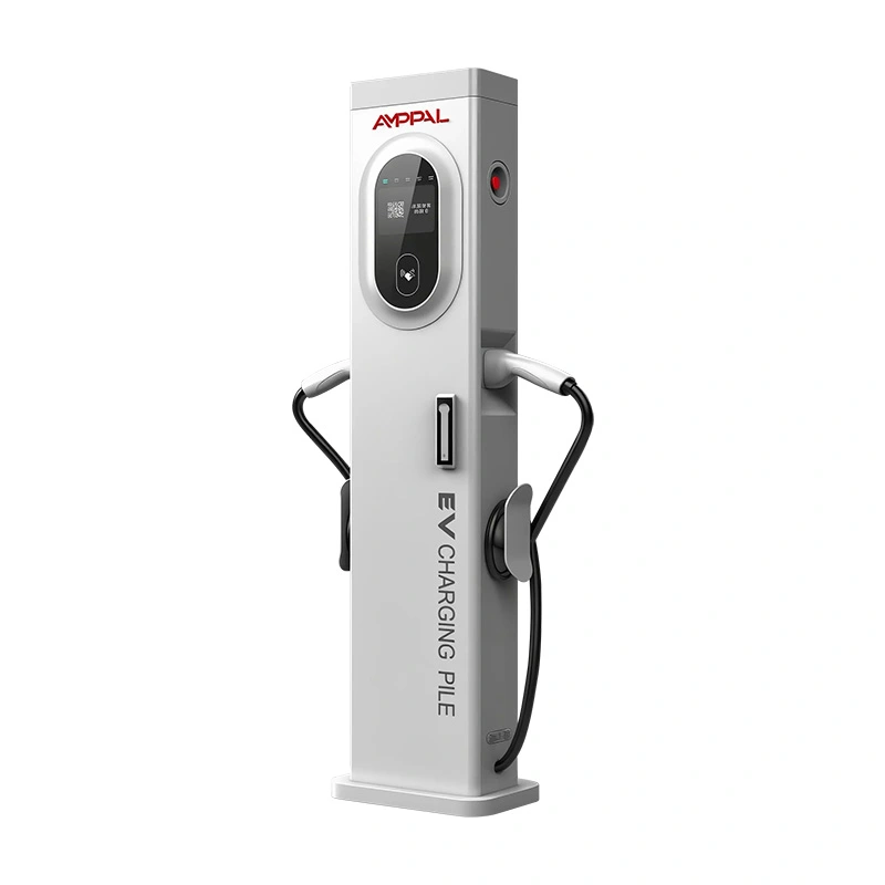 44-kW-Slim-Tower-AC-EV-Ladegerät mit zwei Anschlüssen für gewerbliche Parkeinrichtungen